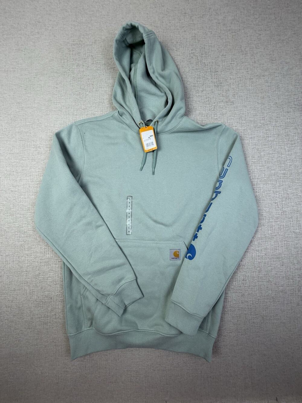 NWT Carhartt K288 Men’s Small Mint Green Loose Fit Logo Sleeve Hoodie